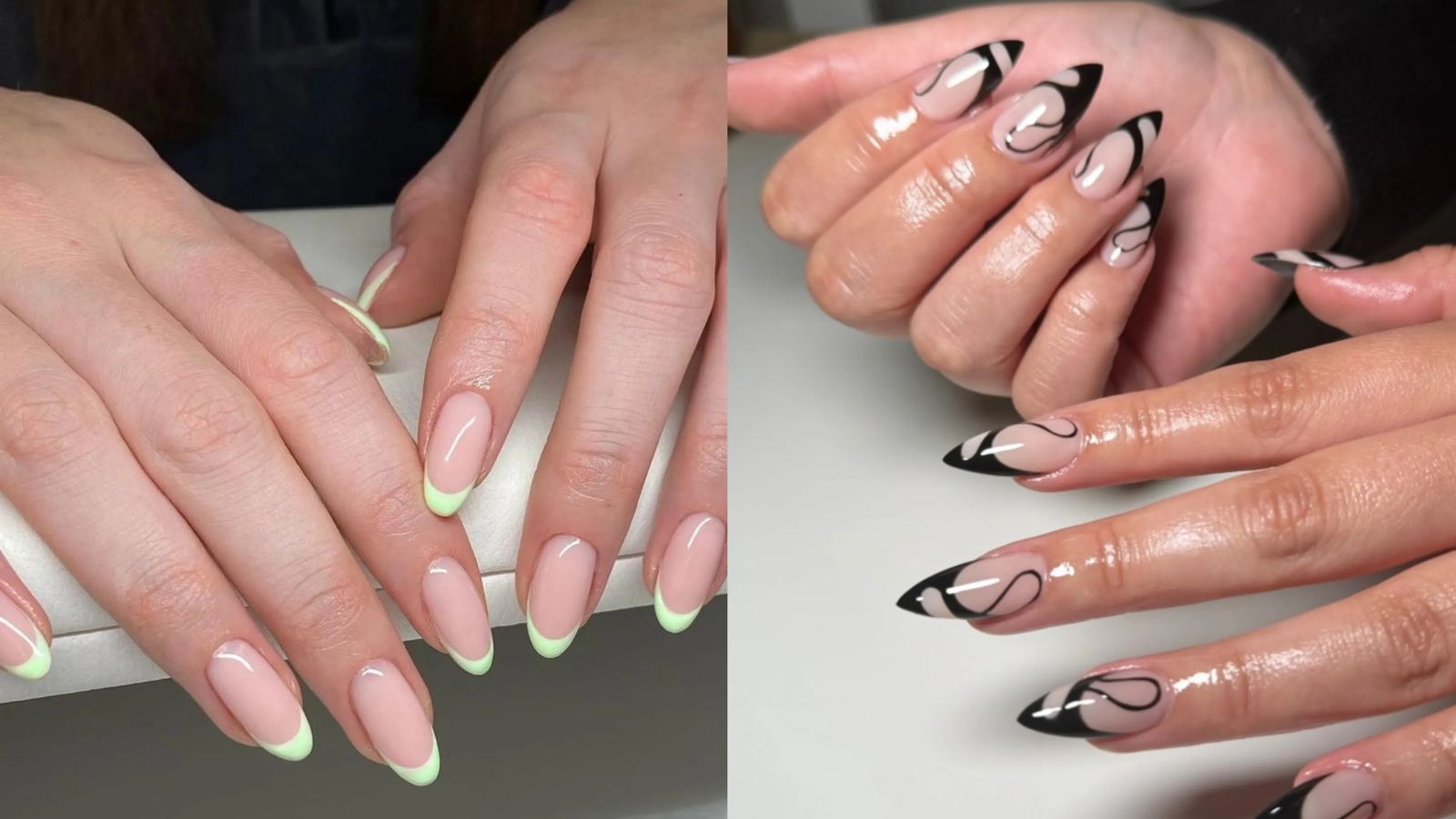 Kiểu nail với đường kẻ trắng trên đầu móng là mẫu nail cổ điển nhưng vẫn luôn được yêu thích bởi tính thẩm mỹ và sự sang trọng.